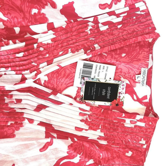 Modaposa Felice Pintuck Sleeveless Cotton Dress in Red Coral Size Large - Picture 11 of 12